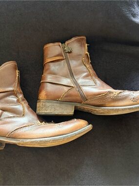 Mark Nason Brown Leather Side-Zip Men's Boots